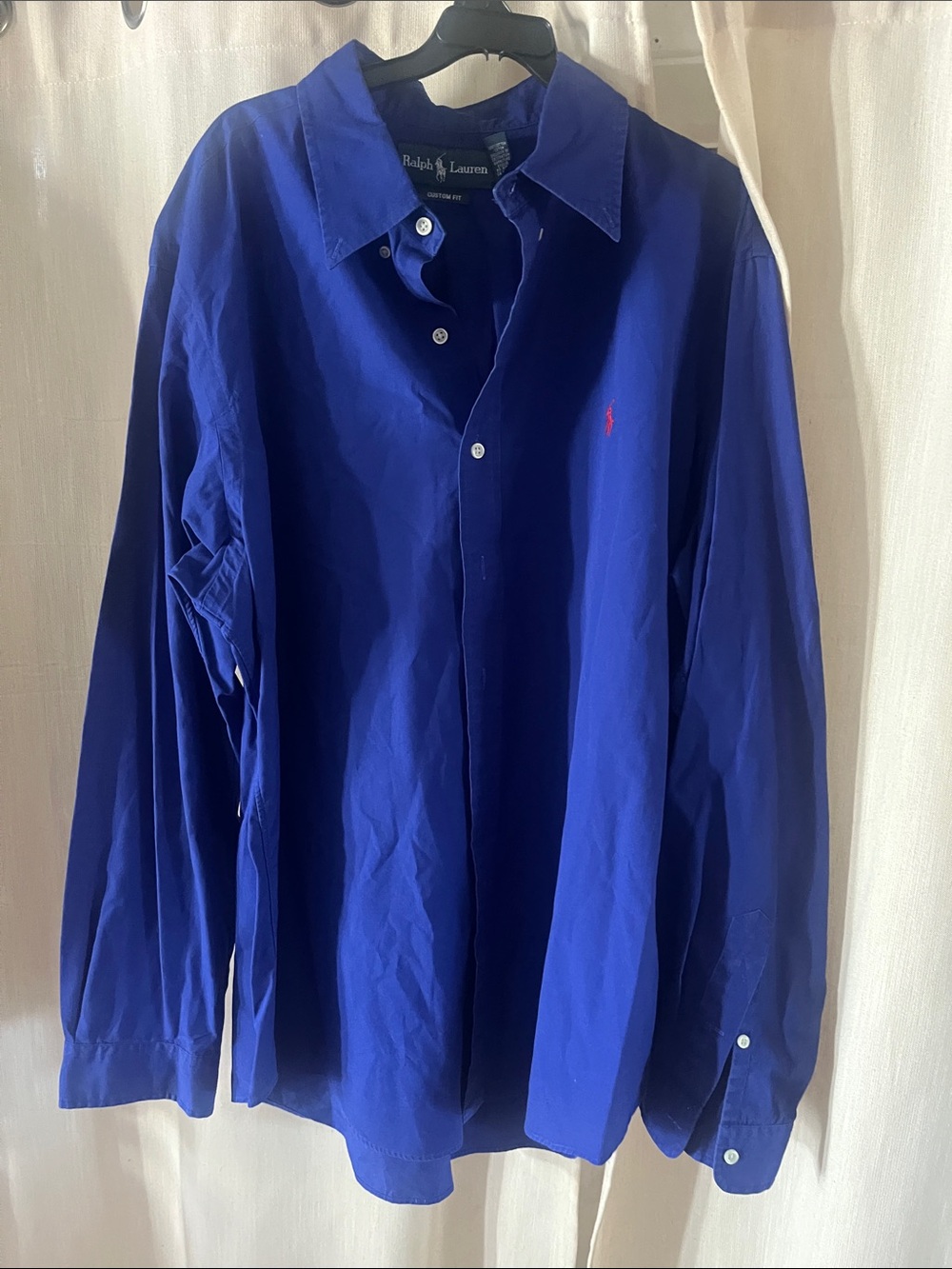 Ralph Lauren Men’s Button-Down Dress Shirt - Cobalt Blue with Red Pony